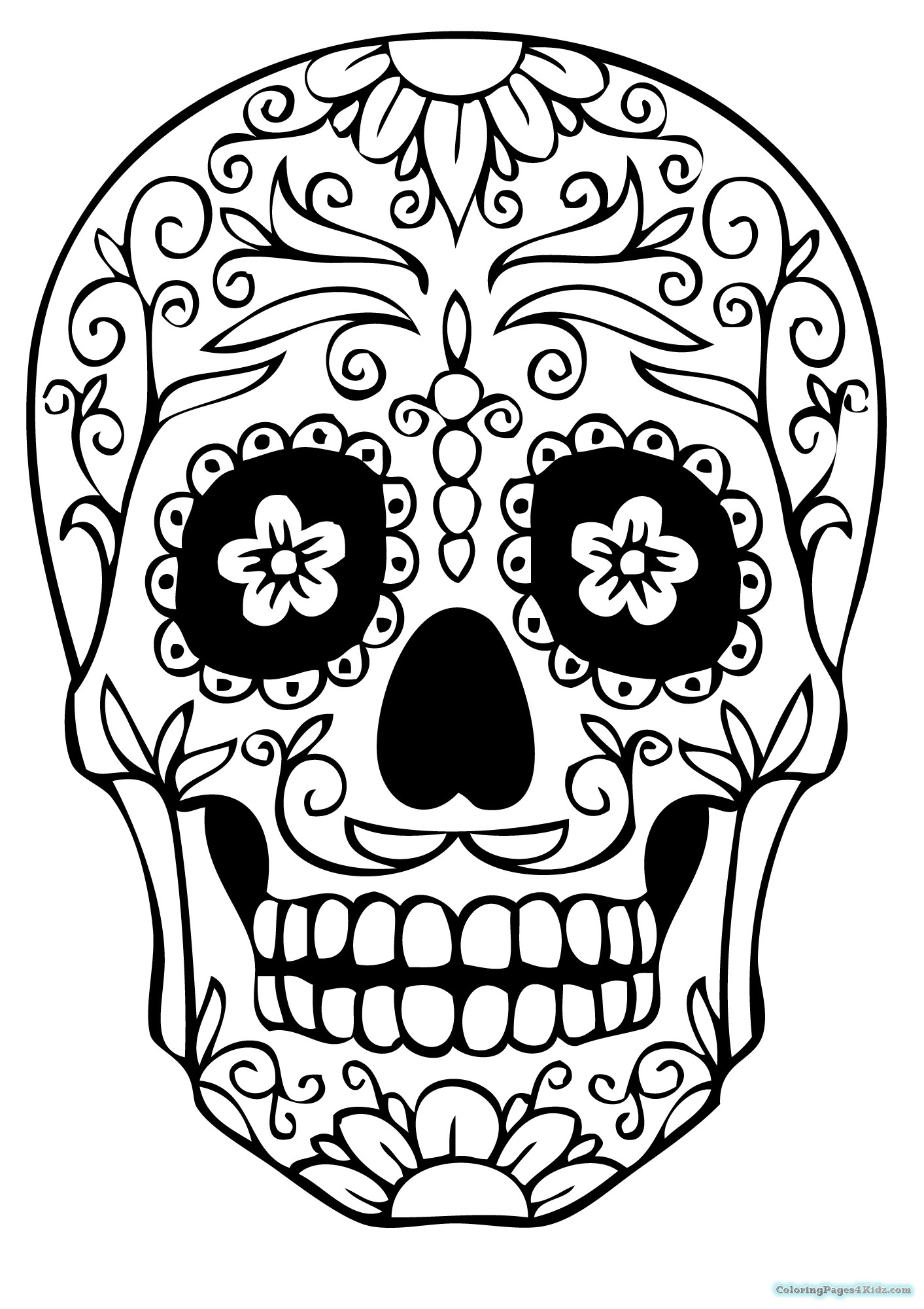 1413x2000 Sugar Skull Girl Coloring Pages Gallery
