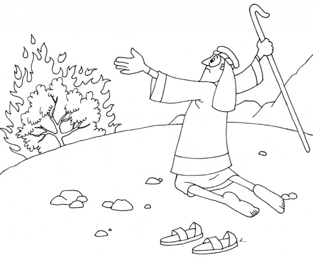 1024x849 Best Of Moses And The Burning Bush Coloring Pages Design Free