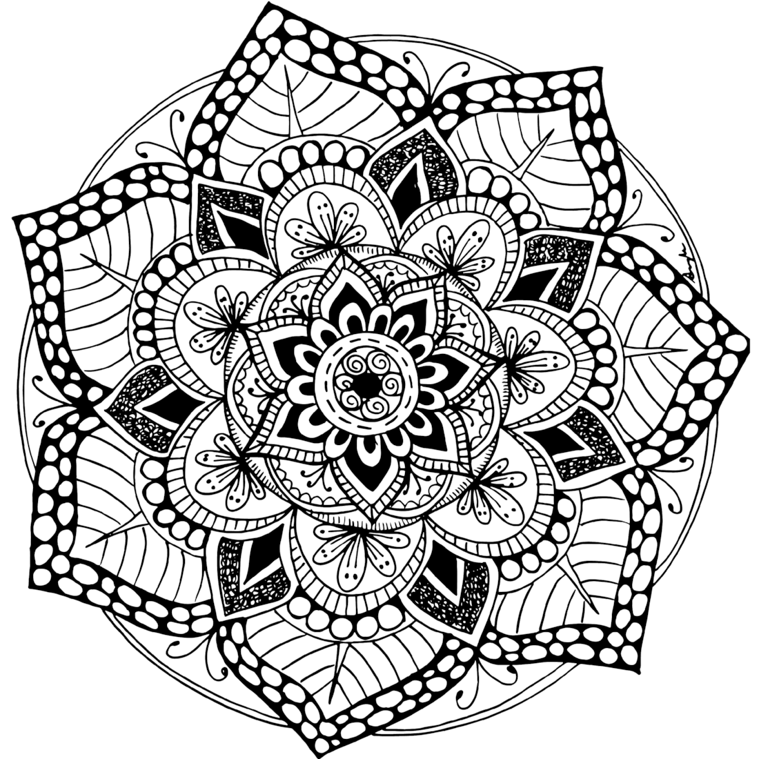 1100x1100 A Free Printable Mandala Coloring Page. More Available