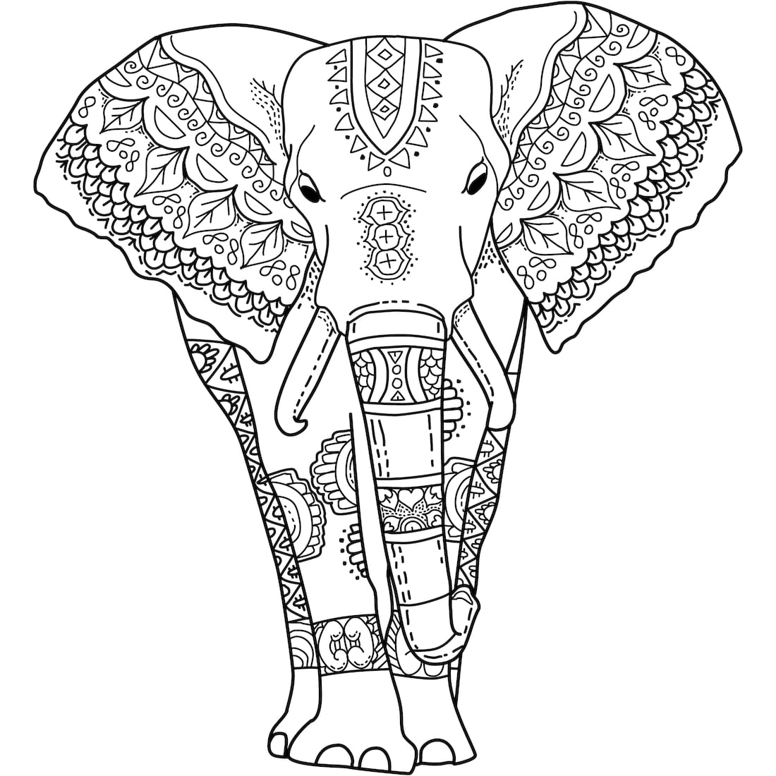 1100x1100 Awesome Elephant Mandala Coloring Pages Simple Gallery Free