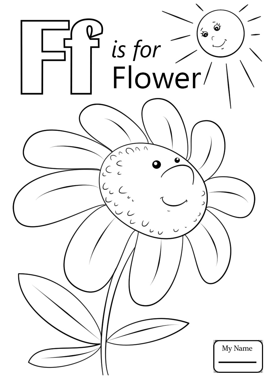 866x1224 Letter F Is For Flower Letters And Alphabet Coloring Page