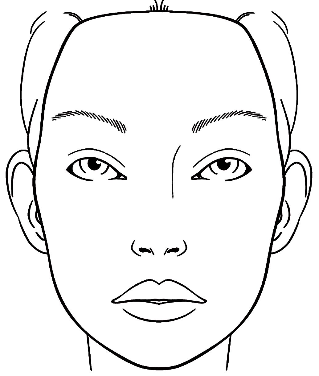 1035x1219 Blank Face Chart Sketch Coloring Page Teagans 7th