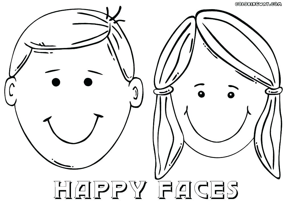 1000x704 Girl Face Coloring Page Smiley Face Coloring Page Smiley Face