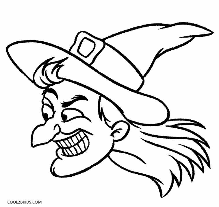 758x716 Witch Face Coloring Pages