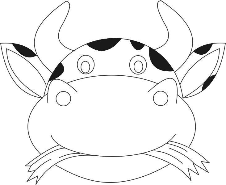 Cow Mask Printable Coloring Page For Kids 732x599 Cow Mask Printable Coloring Page For Kids