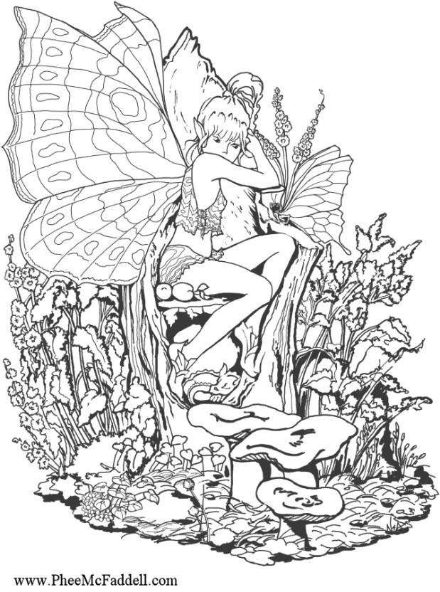 Free Printable Coloring Pages For Adults Fairies World 619x832 Free Printable Coloring Pages For Adults Fairies World