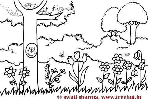 Garden Coloring Garden Coloring Page Beautiful Garden Coloring 500x352 Garden Coloring Garden Coloring Page Beautiful Garden Coloring