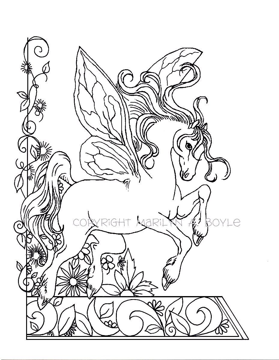 Incredible Adult Coloring Page Fantasy Fairy Horse Garden 929x1200 Incredible Adult Coloring Page Fantasy Fairy Horse Garden