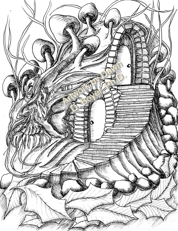 570x738 Big Kids Coloring Book Fairy Houses And Fairy Doors Vol 3 Amp 4