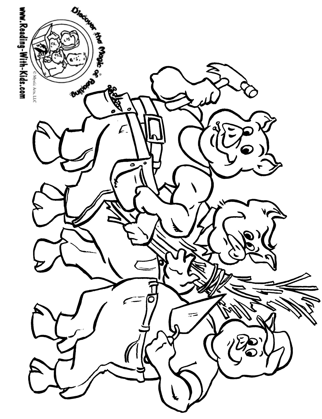 1350x1758 Three Little Pigs Fairy Tale Coloring Page Fairy Tail Coloring