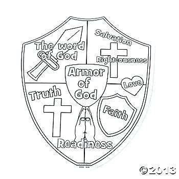 350x350 Faith Coloring Pages Shield Faith Coloring Page Faith Shield
