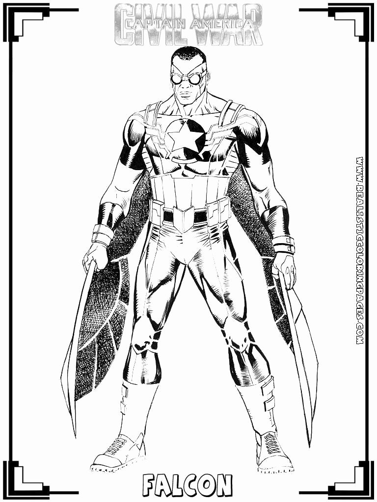 768x1024 Falcon Coloring Pages Gallery The Falcon Superhero Coloring Pages