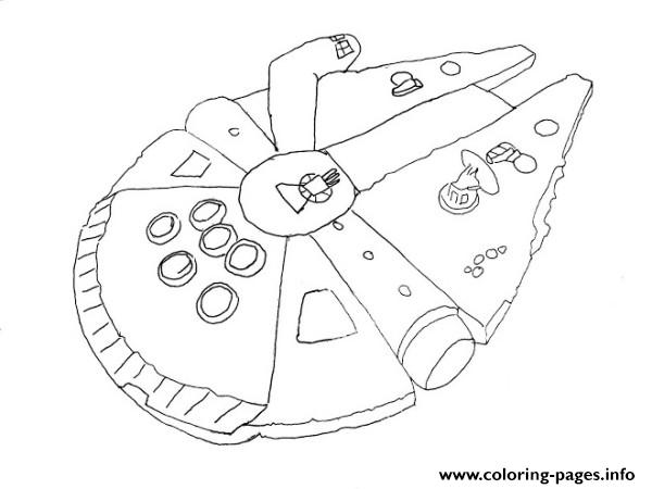 600x450 Simple Millenium Falcon Star Wars Ship Coloring Pages Printable