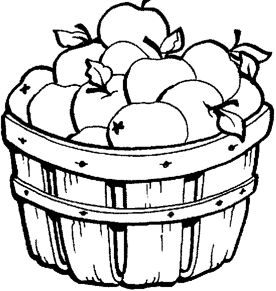 550x579 Apple Basket Coloring Pages Apple Basket Coloring Pages Autumn