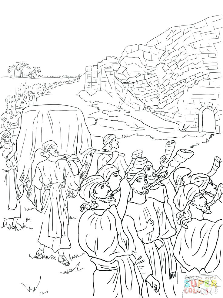 Joshua Jericho Coloring Page And Coloring Pages And The Fall 736x981 Joshua Jericho Coloring Page And Coloring Pages And The Fall