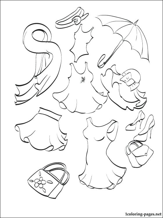 560x750 Clothing Coloring Pages Summer Clothing Coloring Page Coloring