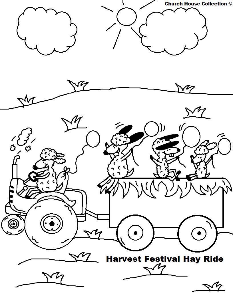 816x1056 Fall Festival Hay Ride Harvest Festival Hay Ride Coloring Page Png