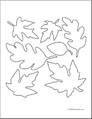 304x392 Clip Art Fall Leaves (Coloring Page) I Abcteach