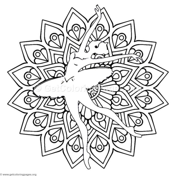 700x700 Ballet Dancer Mandala Coloring Pages