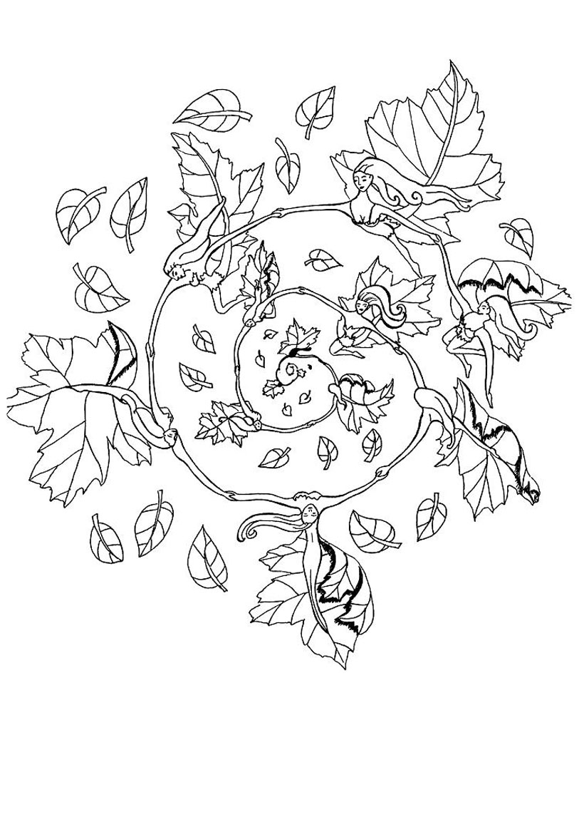 820x1160 Fall Elf Mandala Coloring Pages