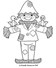 236x288 Cute Scarecrow Coloring Page Scarecrows, Worksheets And Thanksgiving