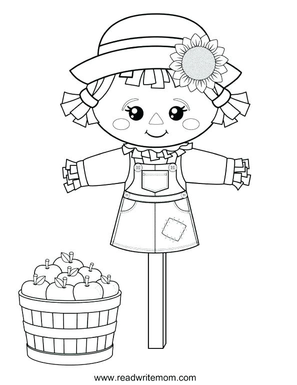594x768 Scarecrow Coloring Sheet