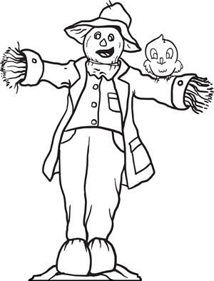 300x394 Free Printable Scarecrow Coloring Page For Kids Scarecrows, Free