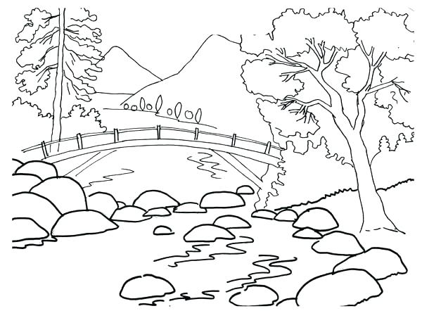 Printable Scenery Coloring Pages Landscape Coloring Pages 600x452 Printable Scenery Coloring Pages Landscape Coloring Pages