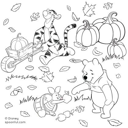 Winnie The Pooh And Friends Fall Coloring Page Halloween 420x420 Winnie The Pooh And Friends Fall Coloring Page Halloween