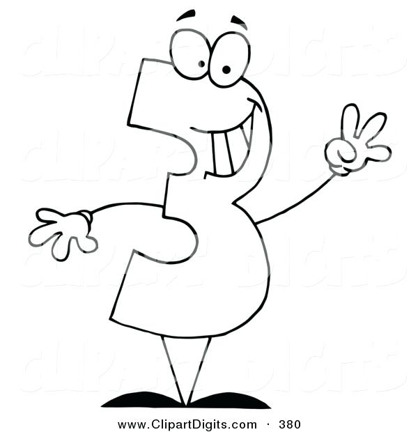 600x620 Number 3 Coloring Page Outline Clip Art Number 3 Coloring Page
