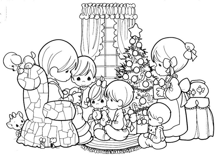 Family Christmas Coloring Pages