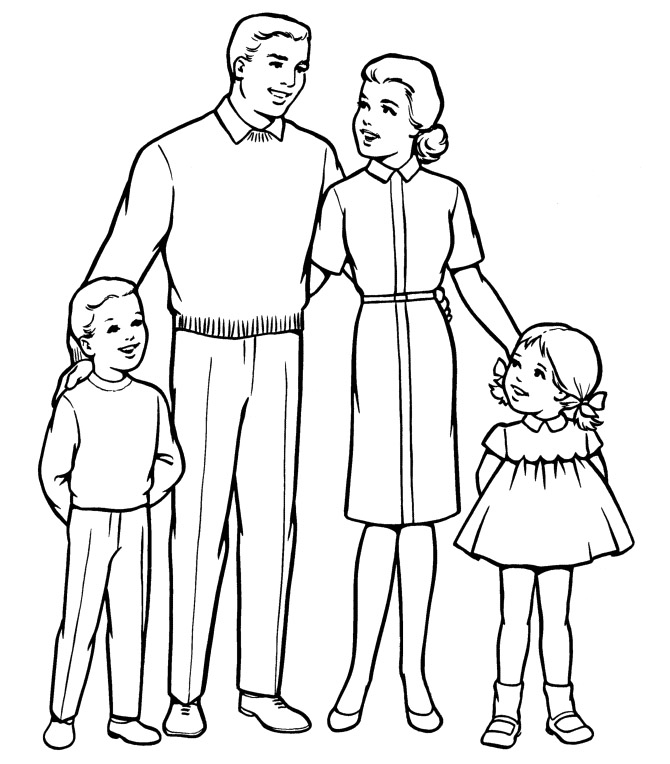 Houses Coloring Pages Printable Family People And Jobs Coloring 670x764 Houses Coloring Pages Printable Family People And Jobs Coloring