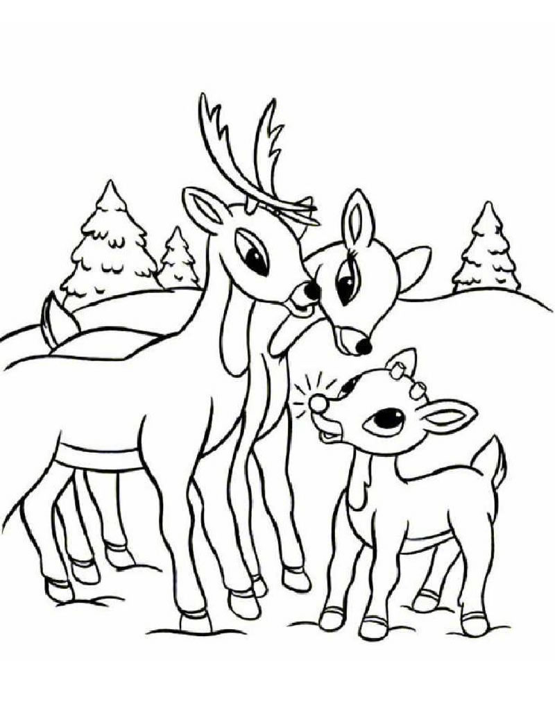 800x1034 Rudolph's Family Coloring Pages