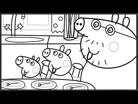 Peppa Pig Family Dinner Coloring Book Pages Videos For Kids 480x360 Peppa Pig Family Dinner Coloring Book Pages Videos For Kids