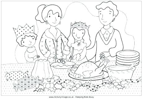 Christmas Scene Colouring Pages Scene Coloring Pages Family Dinner 460x321 Christmas Scene Colouring Pages Scene Coloring Pages Family Dinner