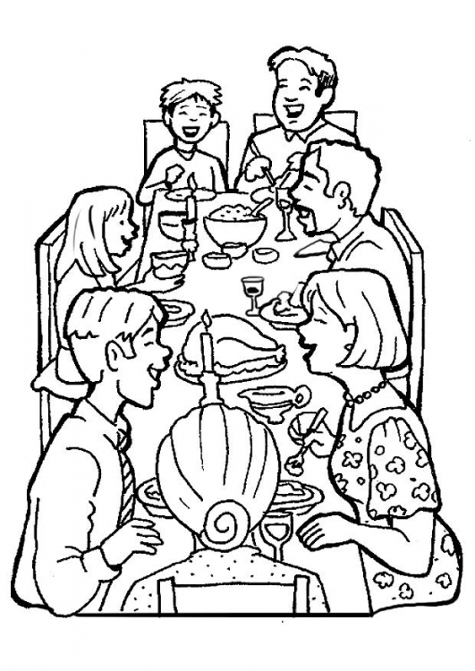 Family Dinner Coloring Pages 531x750 Family Dinner Coloring Pages