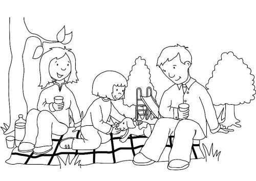 Family Picnic Coloring Pages
