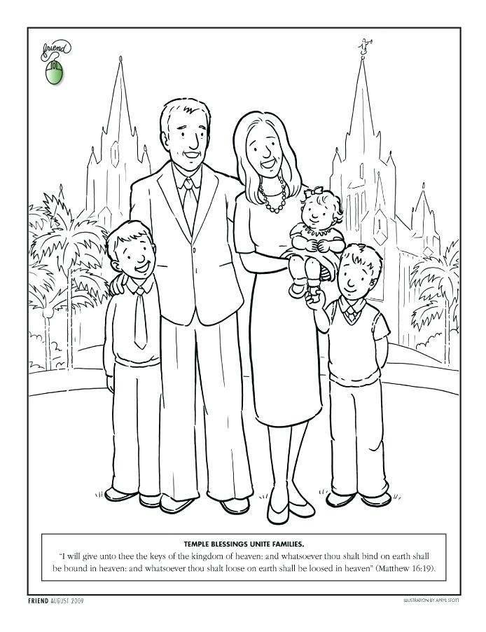 Family Coloring Pages Family Standing In Front Of A Temple Family 694x902 Family Coloring Pages Family Standing In Front Of A Temple Family