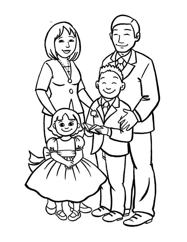 How To Draw A Beautiful Family Coloring Page Creative Teaching 600x776 How To Draw A Beautiful Family Coloring Page Creative Teaching