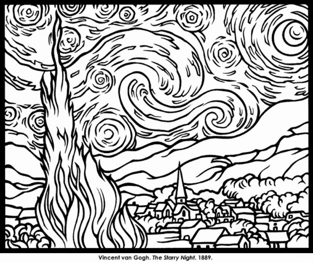 Famous Artwork Coloring Pages at GetColorings.com | Free printable ...