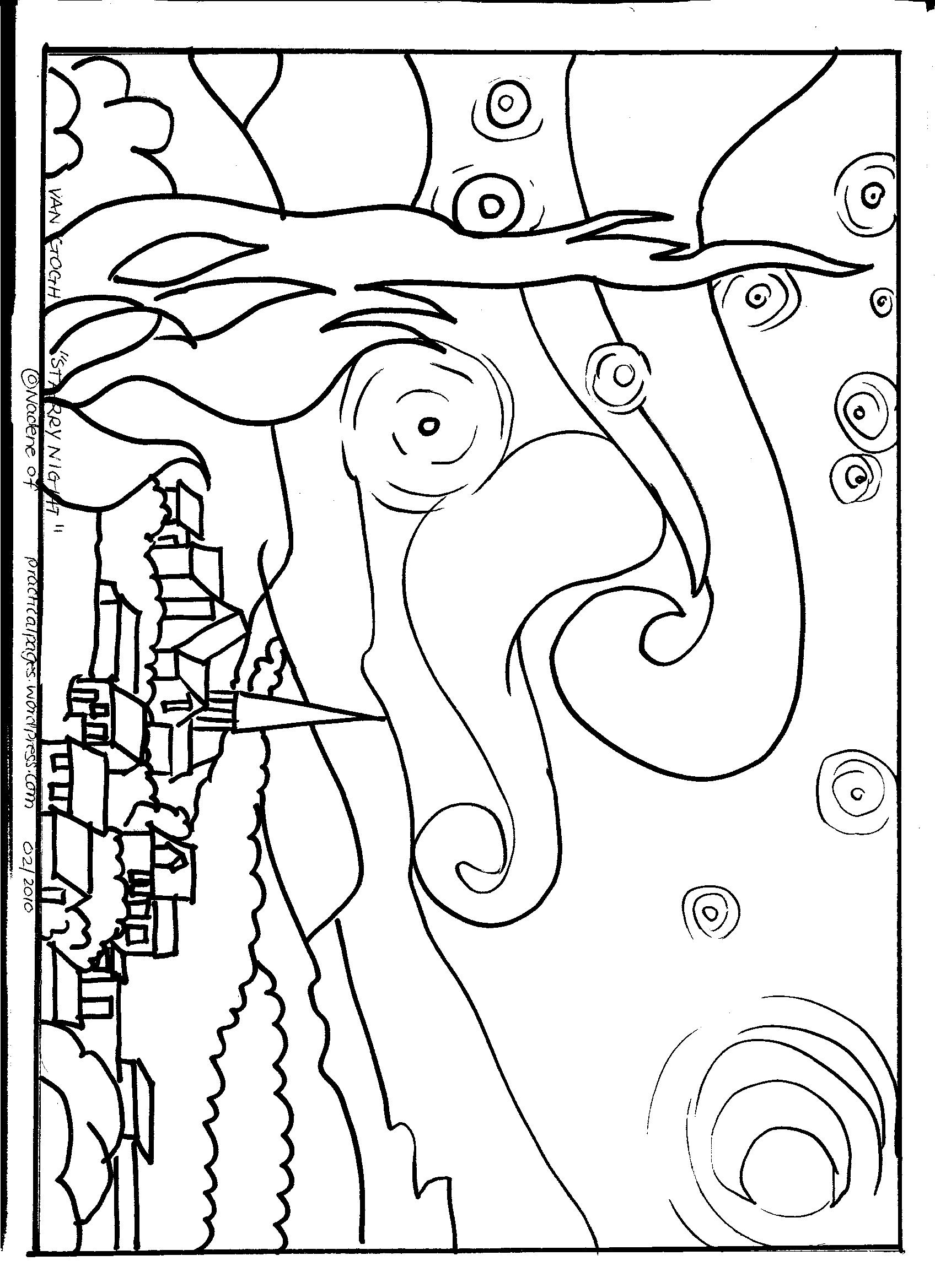 Starry Night Coloring Page Pages With Ribsvigyapan Com 1696x2338 Starry Night Coloring Page Pages With Ribsvigyapan Com