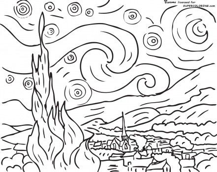 Famous Art Coloring Sheets Art Printables Famous 441x350 Famous Art Coloring Sheets Art Printables Famous