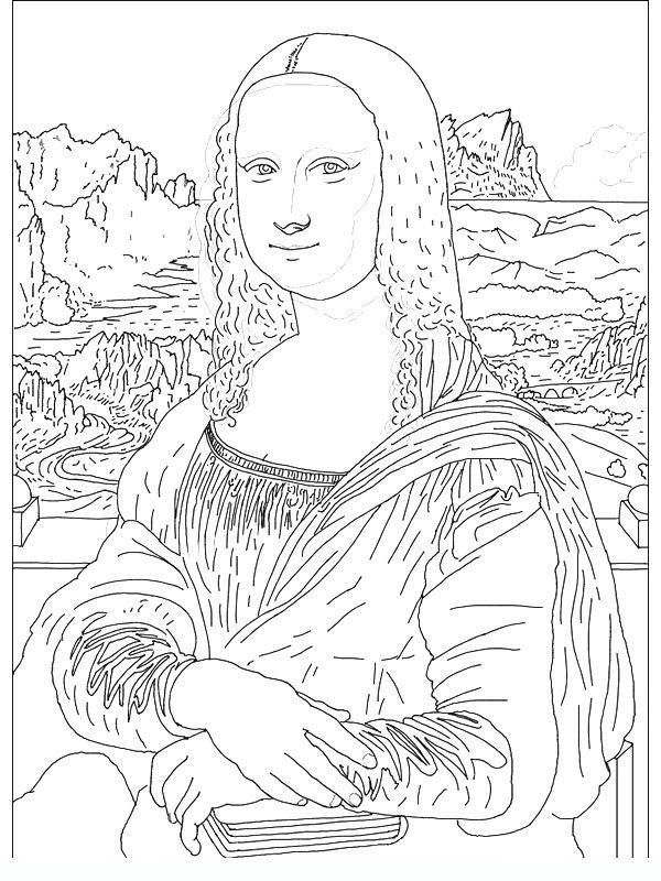 Joconde Famous Paintings Coloring Pages Printables Coloring 600x800 Joconde Famous Paintings Coloring Pages Printables Coloring