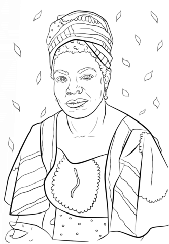 333x480 16 Fabulous, Famous Women Coloring Pages For Kids Maya Angelou