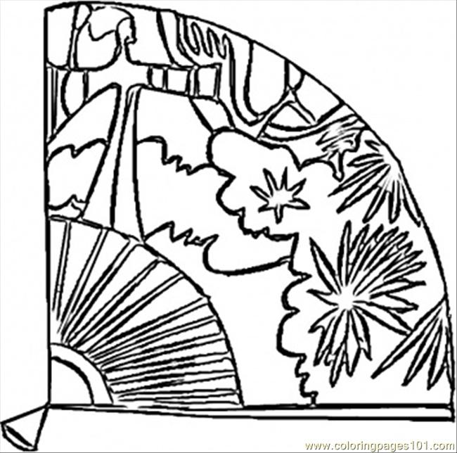 Fan Coloring Page 650x644 Fan Coloring Page