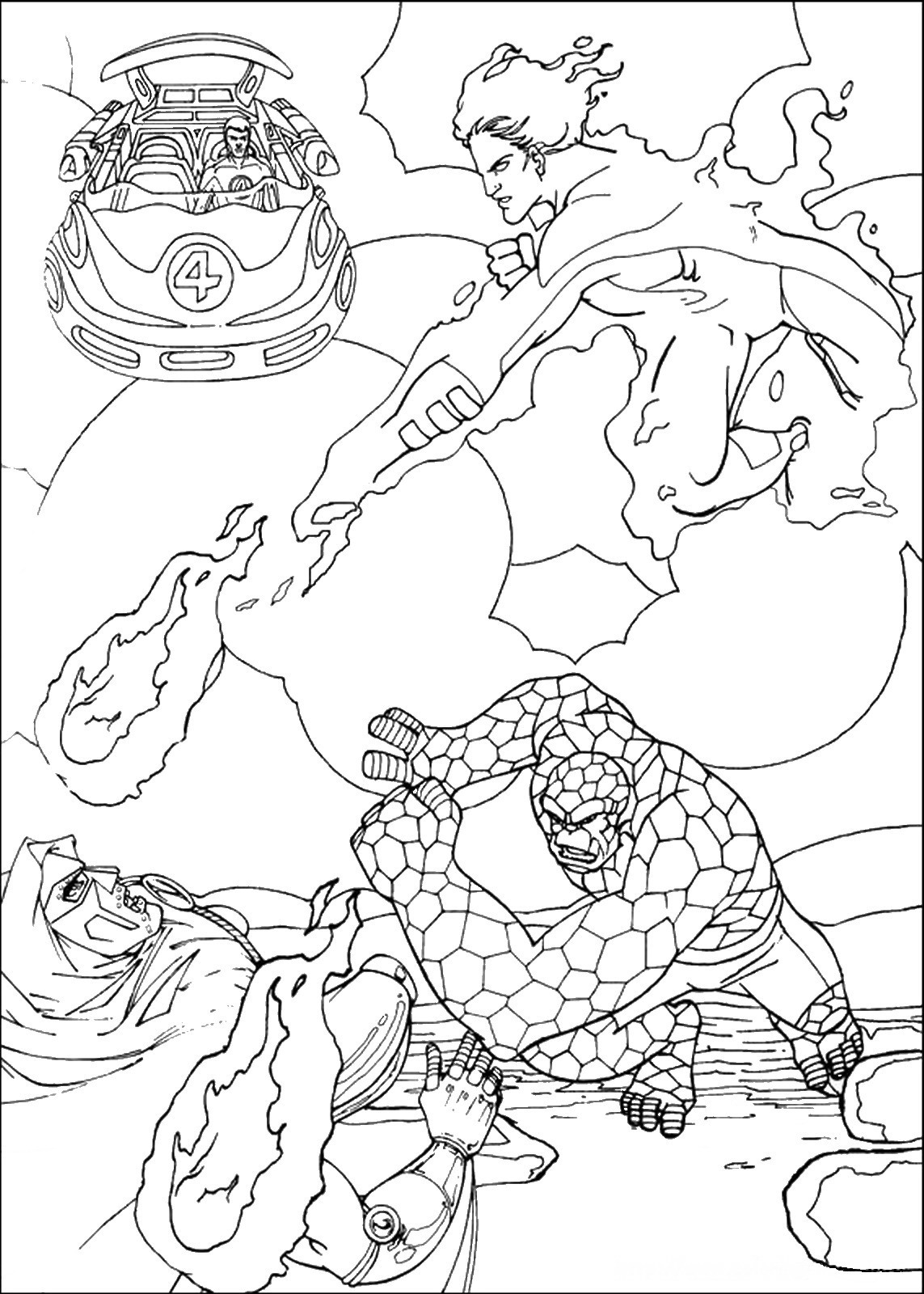 The Fantastic Four Coloring Pages 1143x1600 The Fantastic Four Coloring Pages