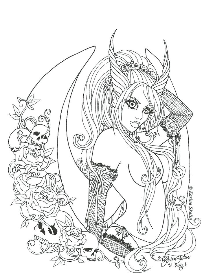 736x964 Fantasy Coloring Pages For Adults Also Fantasy Lady Coloring Pages
