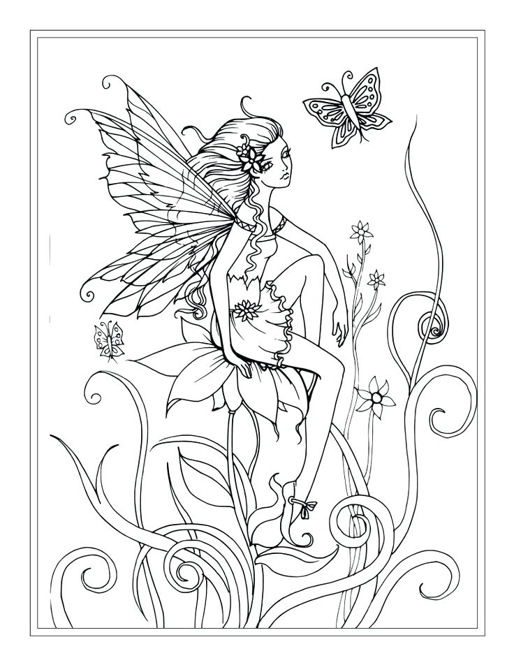 Lovely Fantasy Coloring Pages For Adults And Free Flower Fairy 736x952 Lovely Fantasy Coloring Pages For Adults And Free Flower Fairy