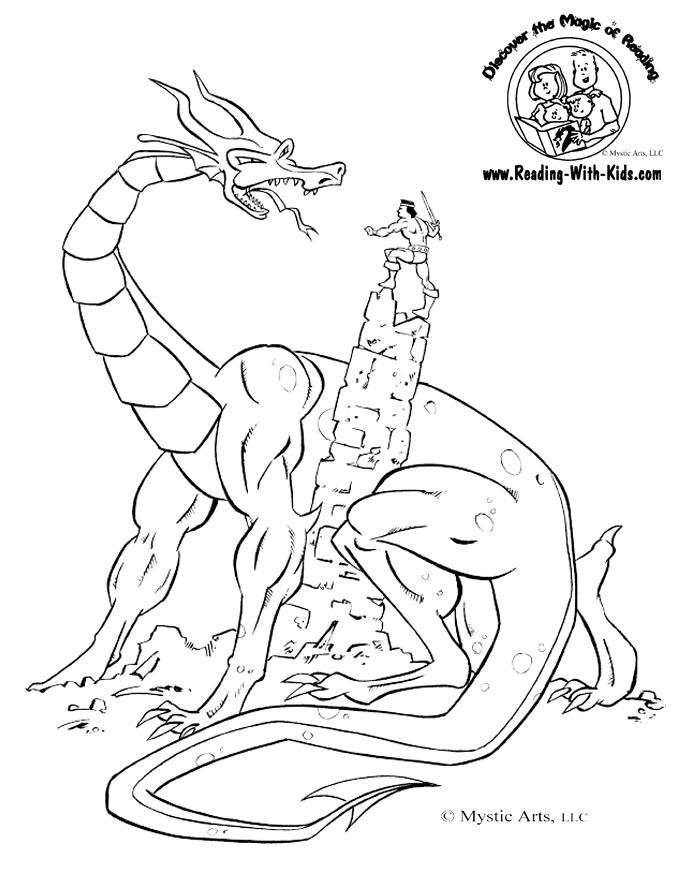 Fantasy And Dragon Coloring Pages 684x885 Fantasy And Dragon Coloring Pages