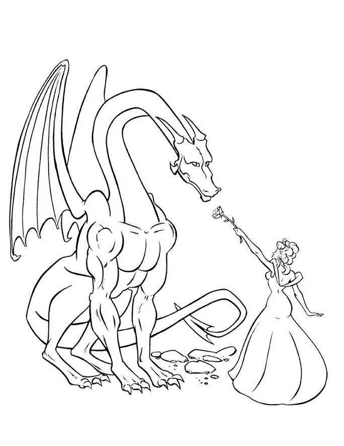 Fantasy And Dragon Colouring Pages For Kids 684x885 Fantasy And Dragon Colouring Pages For Kids